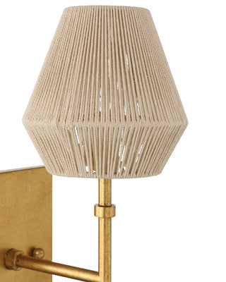 Francie LED Wall Sconce in Antique Gold Leaf / Natural