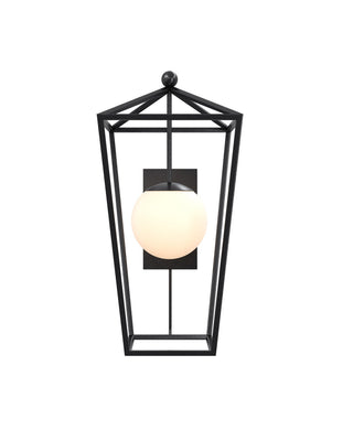 Denison One Light Wall Sconce in Midnight / Frosted White