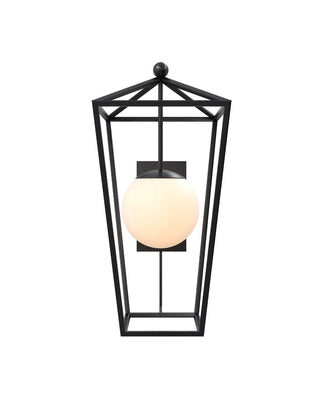 Denison One Light Wall Sconce in Midnight / Frosted White