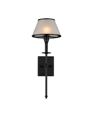 Ronaldo LED Wall Sconce in Matte Black / Frosted