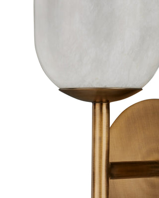 Belmont One Light Wall Sconce in Natural / Antique Brass