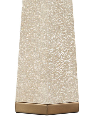 Galuchat One Light Table Lamp in Ivory Faux Shagreen / Brass