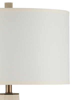 Galuchat One Light Table Lamp in Ivory Faux Shagreen / Brass