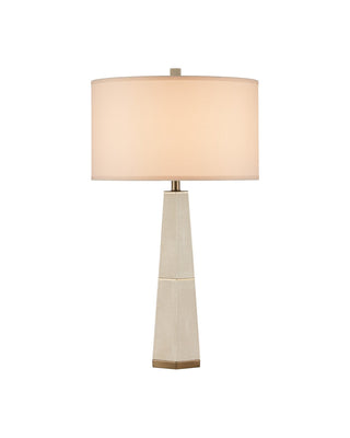 Galuchat One Light Table Lamp in Ivory Faux Shagreen / Brass