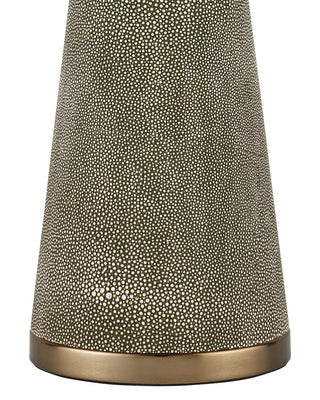 Galuchat One Light Table Lamp in Green Faux Shagreen / Brass