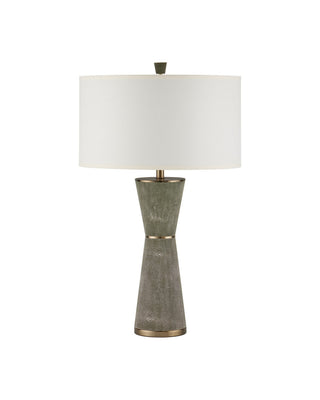 Galuchat One Light Table Lamp in Green Faux Shagreen / Brass