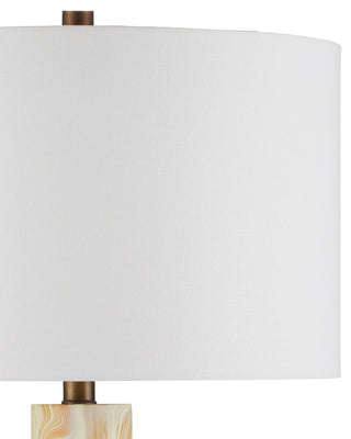 Chawton One Light Table Lamp in Marbleized Yellow
