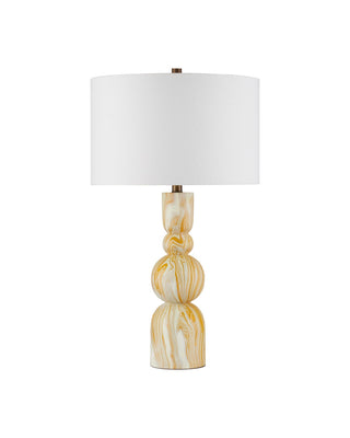 Chawton One Light Table Lamp in Marbleized Yellow