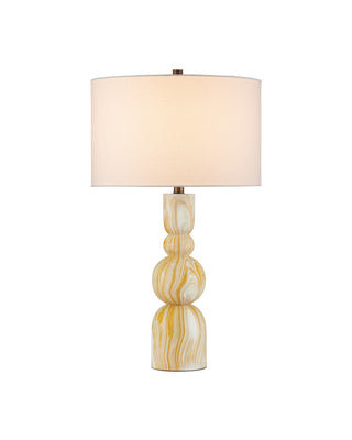 Chawton One Light Table Lamp in Marbleized Yellow
