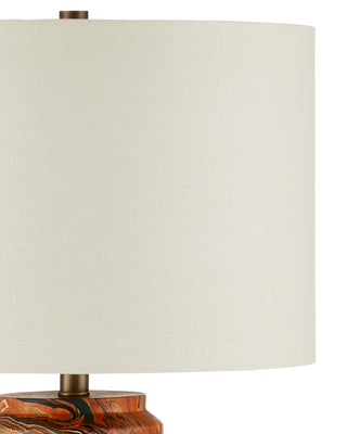Crantock One Light Table Lamp in Marbelized Orange