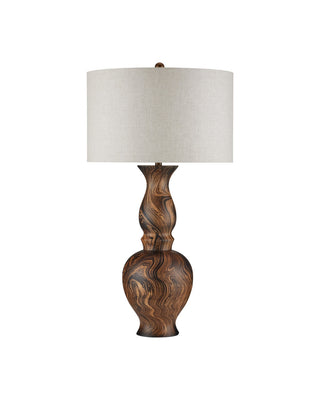 Carterton One Light Table Lamp in Marbleized Brown