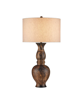 Carterton One Light Table Lamp in Marbleized Brown