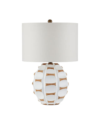 Betel Nut One Light Table Lamp in White