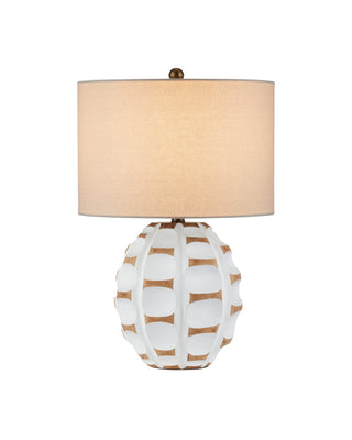 Betel Nut One Light Table Lamp in White