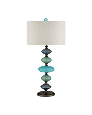 Nereid One Light Table Lamp in Blue / Metallic Black