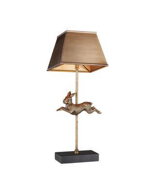 Patter One Light Table Lamp in Vintage Brass / Black