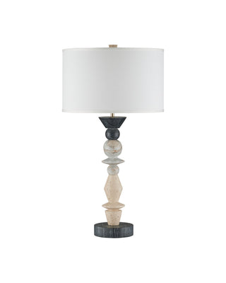 Cairn One Light Table Lamp in Natural / Midnight Black
