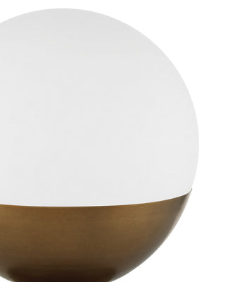 Orbis LED Table Lamp in Textured Antique Brass / Milk / Natural