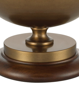 Orbis LED Table Lamp in Textured Antique Brass / Milk / Natural