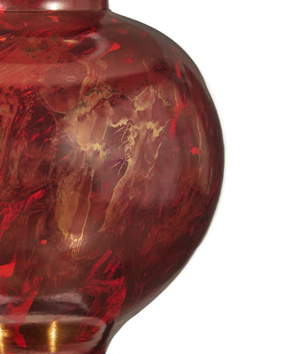 Lutz One Light Table Lamp in Dark Red / Gold