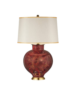 Lutz One Light Table Lamp in Dark Red / Gold