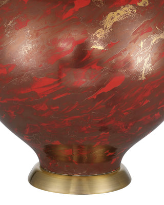 Lutz One Light Table Lamp in Dark Red / Gold