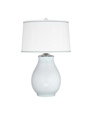 Ketty One Light Table Lamp in Off-White / Celadon Green