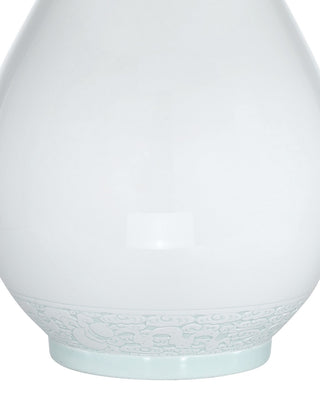 Ketty One Light Table Lamp in Off-White / Celadon Green