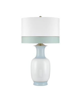 Kora One Light Table Lamp in Off-White / Light Blue