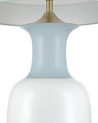 Kora One Light Table Lamp in Off-White / Light Blue