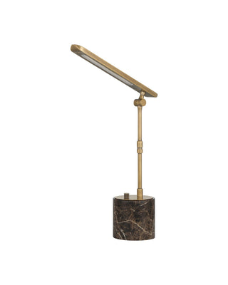 Hanford LED Table Lamp in Polished Antique Brass / Brown