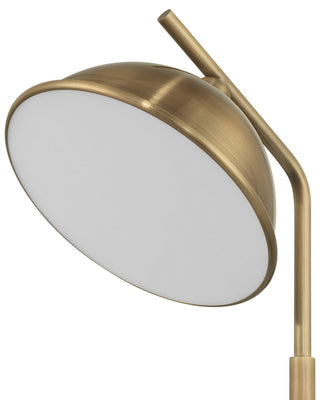 Dossier LED Table Lamp in Polished Antique Brass / White
