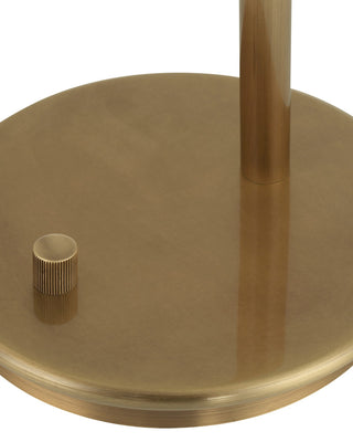 Dossier LED Table Lamp in Polished Antique Brass / White