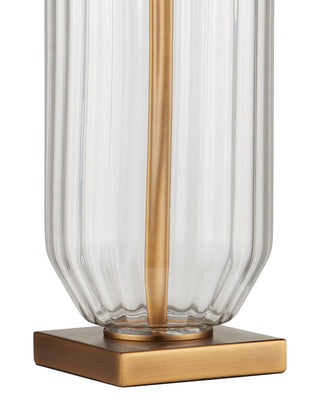 Entasis One Light Table Lamp in Clear / Aged Brass