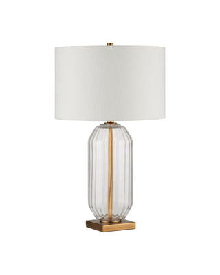 Entasis One Light Table Lamp in Clear / Aged Brass