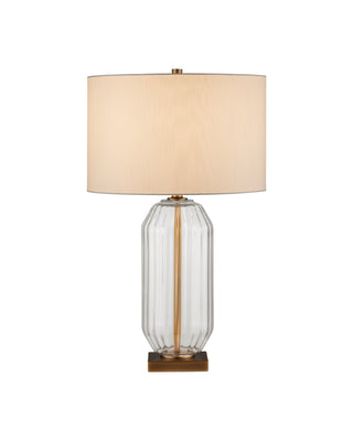 Entasis One Light Table Lamp in Clear / Aged Brass
