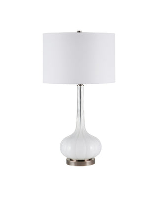 Blanche One Light Table Lamp in Milky White / Brushed Black Nickel