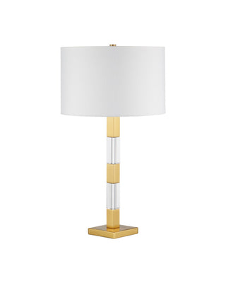 Toshiro One Light Table Lamp in Clear / Satin Brass