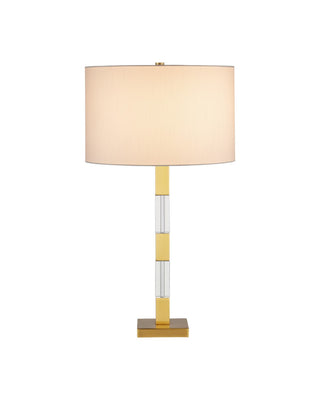 Toshiro One Light Table Lamp in Clear / Satin Brass