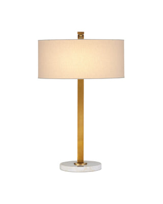 Brachium Two Light Table Lamp in Antique Brass / Natural White
