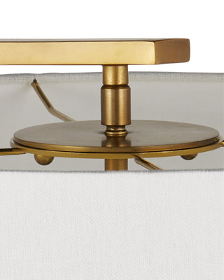 Brachium Two Light Table Lamp in Antique Brass / Natural White