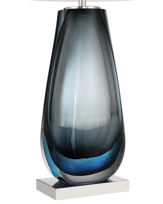 Danza One Light Table Lamp in Blue / Clear / Polished Nickel