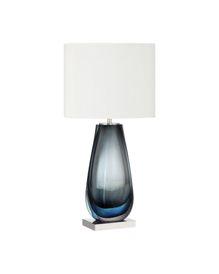 Danza One Light Table Lamp in Blue / Clear / Polished Nickel