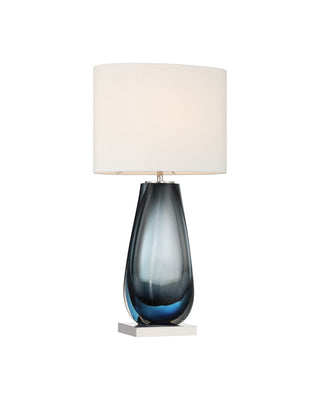 Danza One Light Table Lamp in Blue / Clear / Polished Nickel