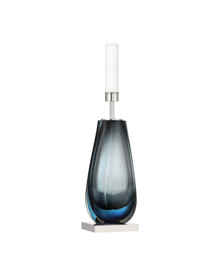 Danza One Light Table Lamp in Blue / Clear / Polished Nickel