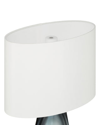 Danza One Light Table Lamp in Blue / Clear / Polished Nickel