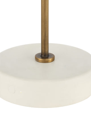 Springe LED Table Lamp in White / Antique Brass