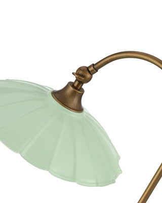 Springe LED Table Lamp in Green / Antique Brass