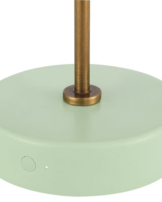 Springe LED Table Lamp in Green / Antique Brass