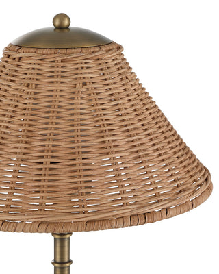Skitter One Light Table Lamp in Natural / Antique Brass